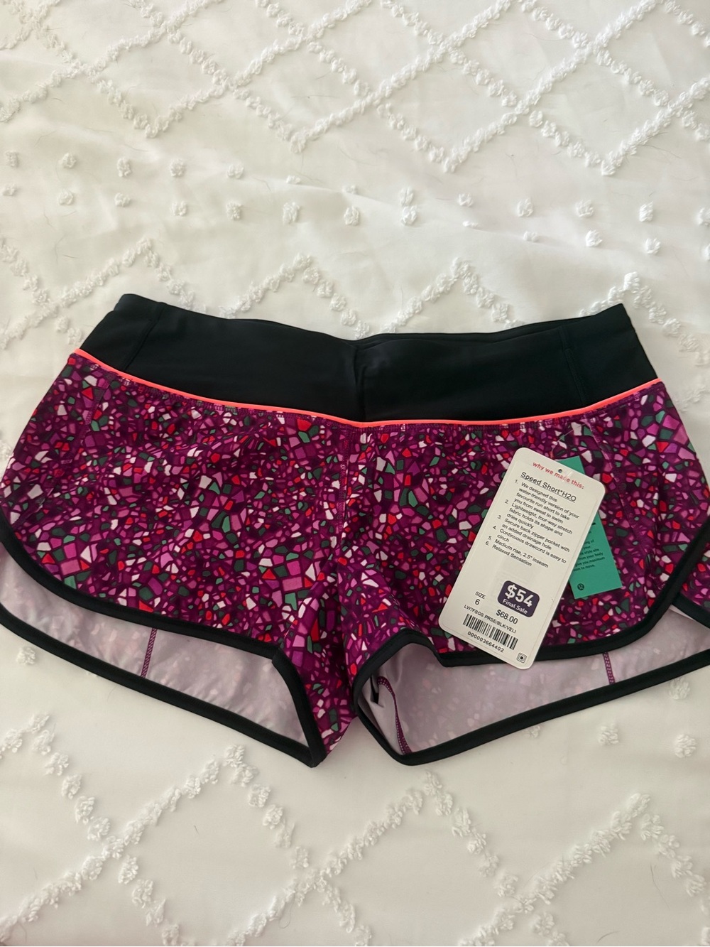 lululemon athletica Purple and Pink Mosaic Speed Shorts